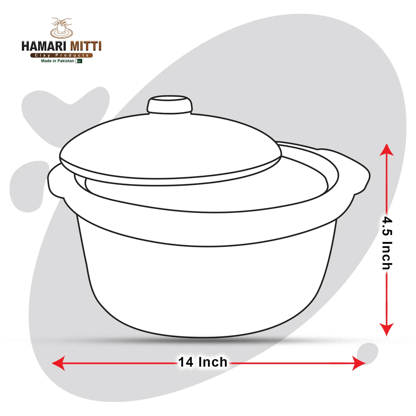 Flat Handi with Clay Lid (2.5-3kg Cooking Capacity)