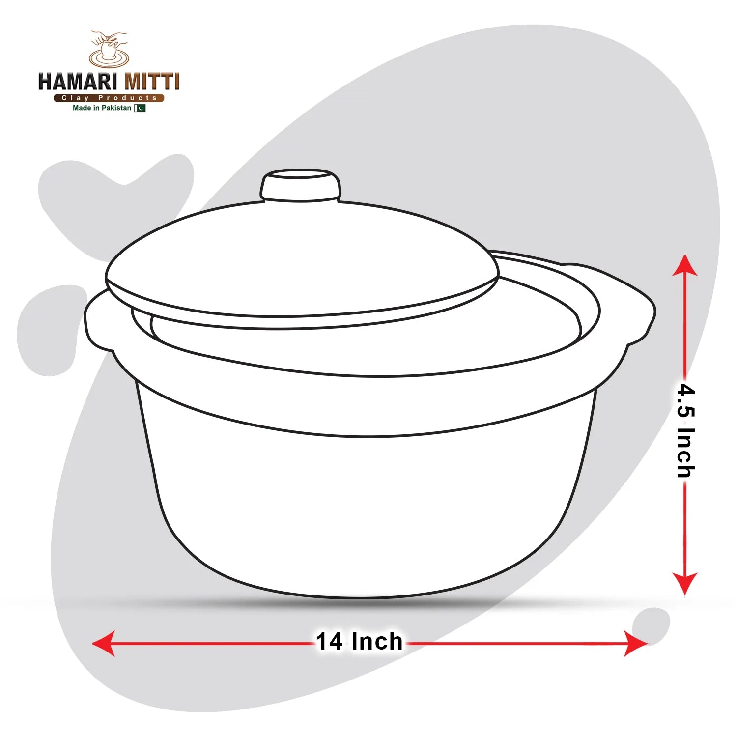 Flat Handi with Clay Lid (2.5-3kg Cooking Capacity)