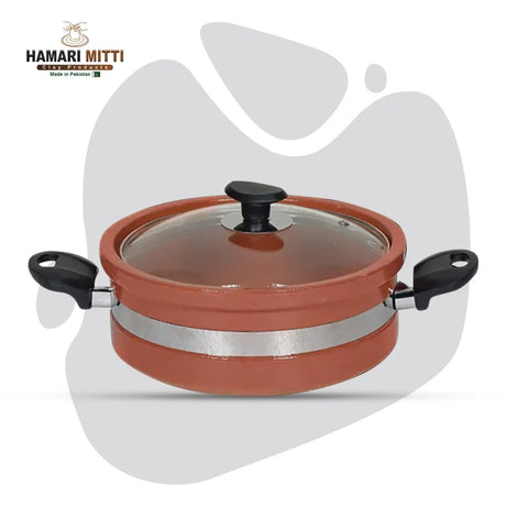 Flat Glazed Clay Karahi