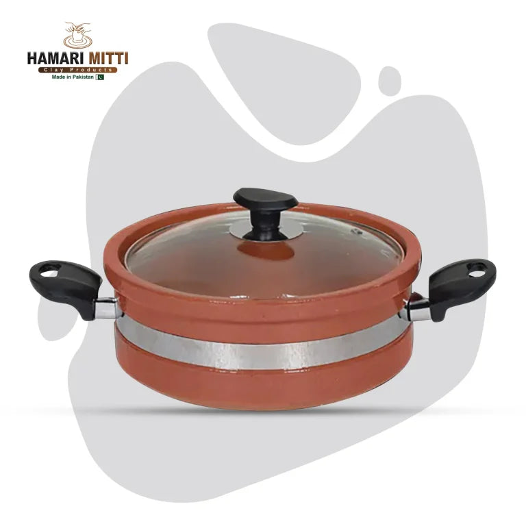 Flat Glazed Clay Karahi