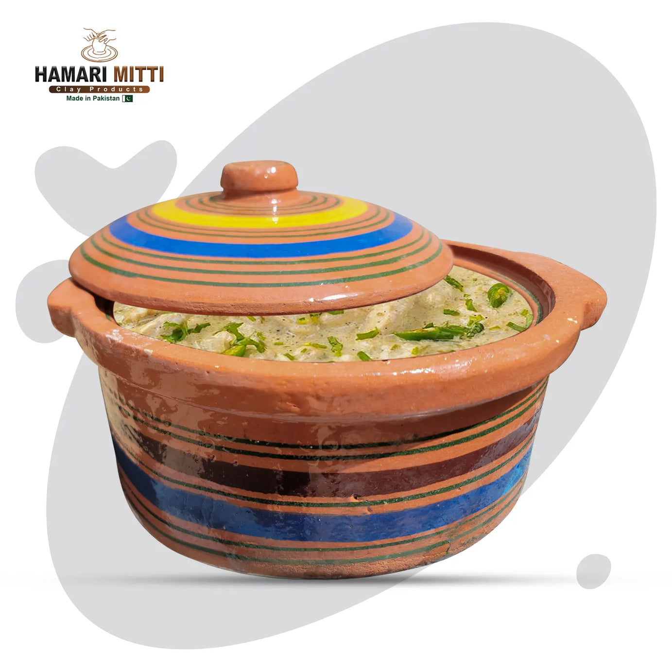 Flat Handi with Clay Lid (1-1.5kg Cooking Capacity)