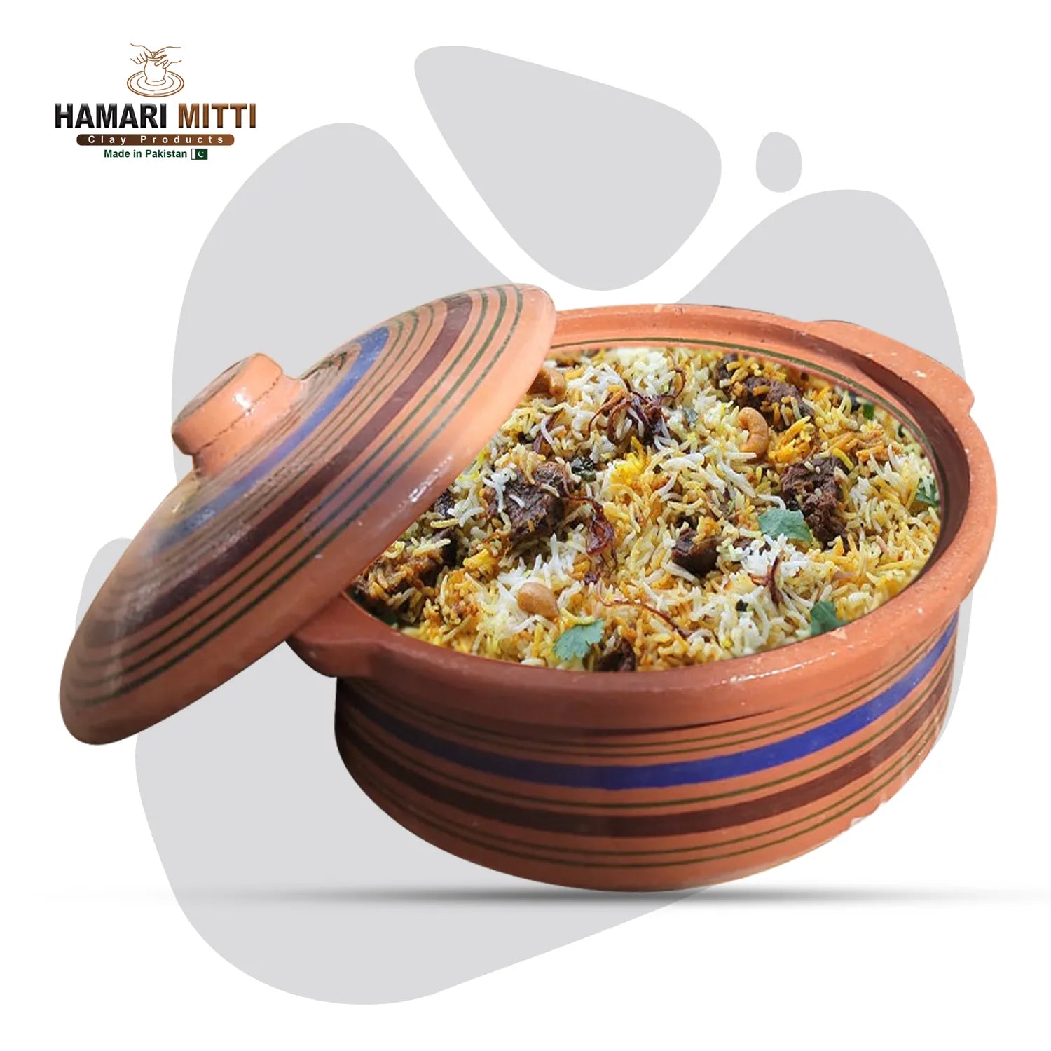Flat Handi with Clay Lid (2.5-3kg Cooking Capacity)