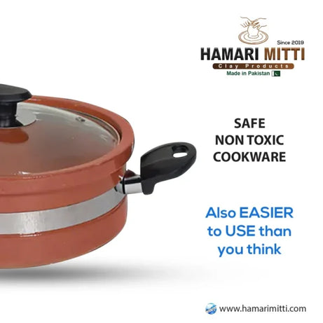 Flat Glazed Clay Karahi