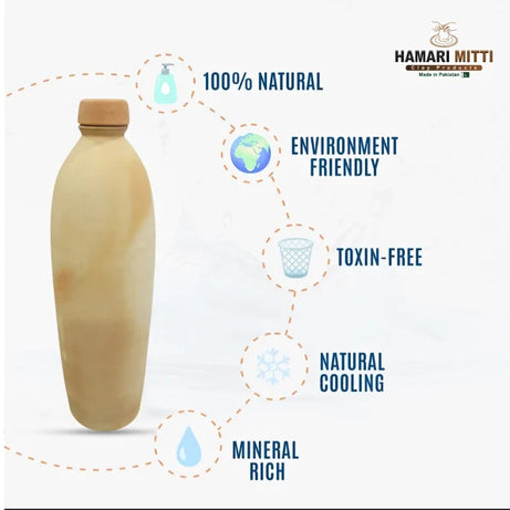 Handcrafted Clay Water Bottle 1000ml