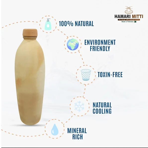 Handcrafted Clay Water Bottle 1000ml
