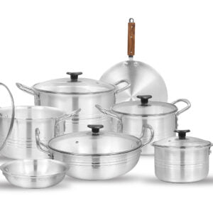 Prisma Metal Finish 15 Pieces Set With Glass Lids
