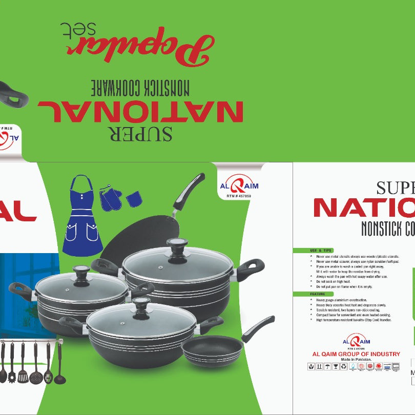 Popular Set 17 Pieces Along Apron Heat Resistant Gloves, Plastic And Wooden Spoons